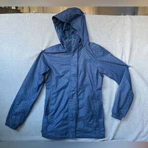The North Face Raincoat - Navy w/polka dots - Women's Size XS